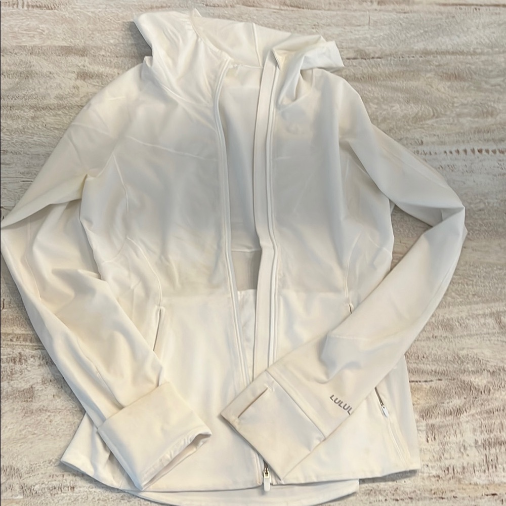 White Lulu Zip-Up Windbreaker